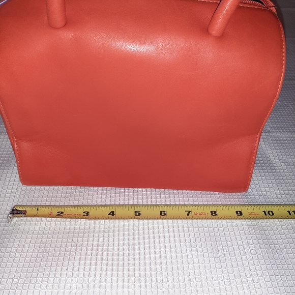 Saks Fifth Avenue, Orange Leather Small Handbag - Picture 6 of 11